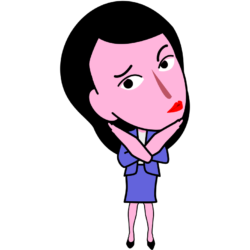 ダメサインを出している女子社員キャラのイラスト