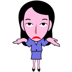 脱力ポーズをとっている女子社員キャラのイラスト