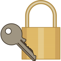 錠前と鍵のイラスト