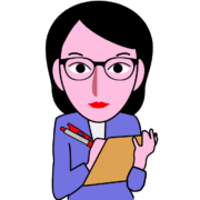 熱心にメモをとっている女子社員キャラクターのイラスト