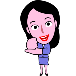 「なるほど！」と手を打って納得している女子社員キャラ