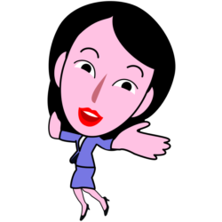 踊り出したいほど愉快な気分の女子社員キャラのイラスト