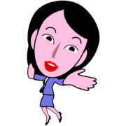 踊り出したいほど愉快な気分の女子社員キャラのイラスト
