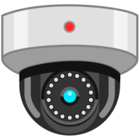 防犯カメラ 天井に設置するタイプの防犯カメラのイラスト