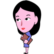 書類を持っている女子社員キャラのイラスト