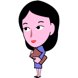 書類を持っている女子社員キャラのイラスト