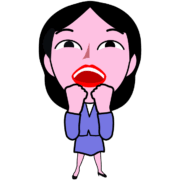 目標を達成して喜んでいる女子社員キャラのイラスト
