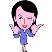 「やったね！」と成果を喜んでいる女子社員キャラのイラスト
