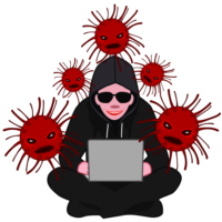 サイバー犯罪 防犯の課題である危険なサイバー犯罪のイラスト