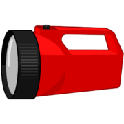 防災や防犯に欠かせない強力ライトのイラスト