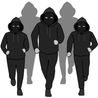 強盗グループ 市民社会の脅威である強盗グループのイラスト