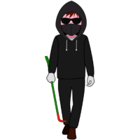 アルバイト強盗 バールを手にした令和時代のアルバイト強盗のイラスト