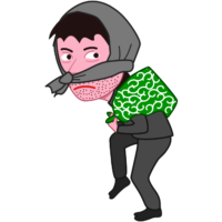 古典派泥棒 忍び足で歩く、一昔前の泥棒のプロのイラスト