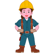 女性工事現場作業員のカッコいいイラスト