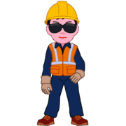 サングラスをかけたカッコいい男性工事現場作業員のイラスト