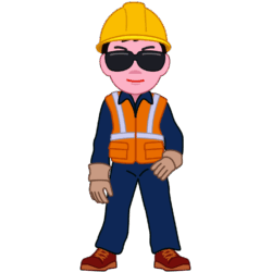 男性工事現場作業員 サングラスをかけたカッコいい男性工事現場作業員のイラスト