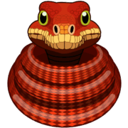 ヘビ とぐろを巻いているかわいいヘビのイラスト