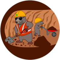 モグラトンネル 工事モグラの親子がトンネルを掘っているイラスト