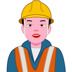 穏やかな笑顔 穏やかな笑顔の男性工事現場作業員のイラスト