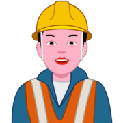 穏やかな笑顔の男性工事現場作業員のイラスト