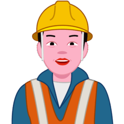 穏やかな笑顔 穏やかな笑顔の男性工事現場作業員のイラスト