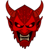 鬼の面 怖い鬼のお面のイラスト