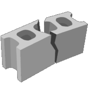 ふたつに割れたコンクリートブロックのイラスト