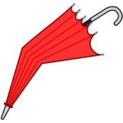 折れて使えなくなった傘のイラスト