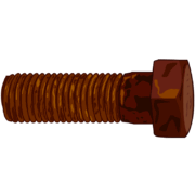 錆てボロボロになったボルトのイラスト