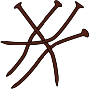 折れ曲がった錆釘のイラスト