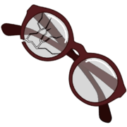 レンズが破損した眼鏡のイラスト