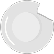 縁が大きく欠けた白い皿のイラスト