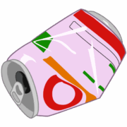 つぶれたアルミ製の空き缶のイラスト