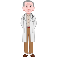 老いても名医であり続けている老医師のイラスト
