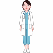 凛々しい顔つきの女性医師のイラスト