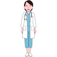 凛々しい顔つきの女性医師のイラスト