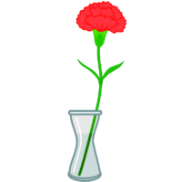 一輪挿し 母の日のカーネーションの一輪挿しのイラスト
