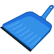 掃き集めたちりやごみをすくいとる「ちりとり」のイラスト