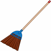 和風で生活感のある庭ほうきのイラスト