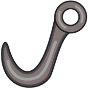 4点吊りで使用する覆工板フックのイラスト