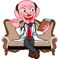 金儲け主義の悪徳医者のイラスト