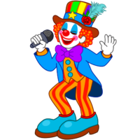 歌うピエロ マイク片手に歌っているピエロのイラスト