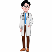 細身で理知的な男性医師のイラスト