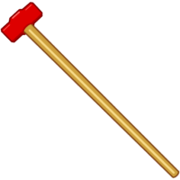 大ハンマー 工事で重宝される赤い大ハンマーのイラスト