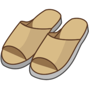 つま先の開いた（オープントゥ）スリッパのイラスト