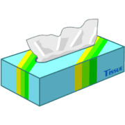 カラフルな箱入りのティッシュペーパーのイラスト