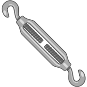 張力を調整するための器具であるターンバックルのイラスト
