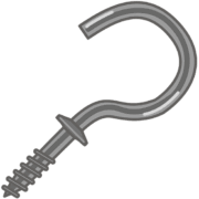 吊り金具であるJフック型洋灯吊（ヨートー）のイラスト