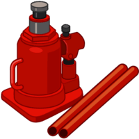 ボトルジャッキ クルマのタイヤ交換などで使うボトルジャッキのイラスト