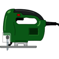 電動ジグソー DIYからプロの現場まで幅広く使われている電動ジグソーのイラスト